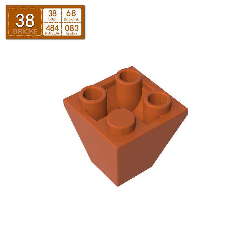 BRICKE 2x2 Corner Inverted Slope for Lego 3676 MOC DIY Building Blocks 50g (~48pcs) кофейный