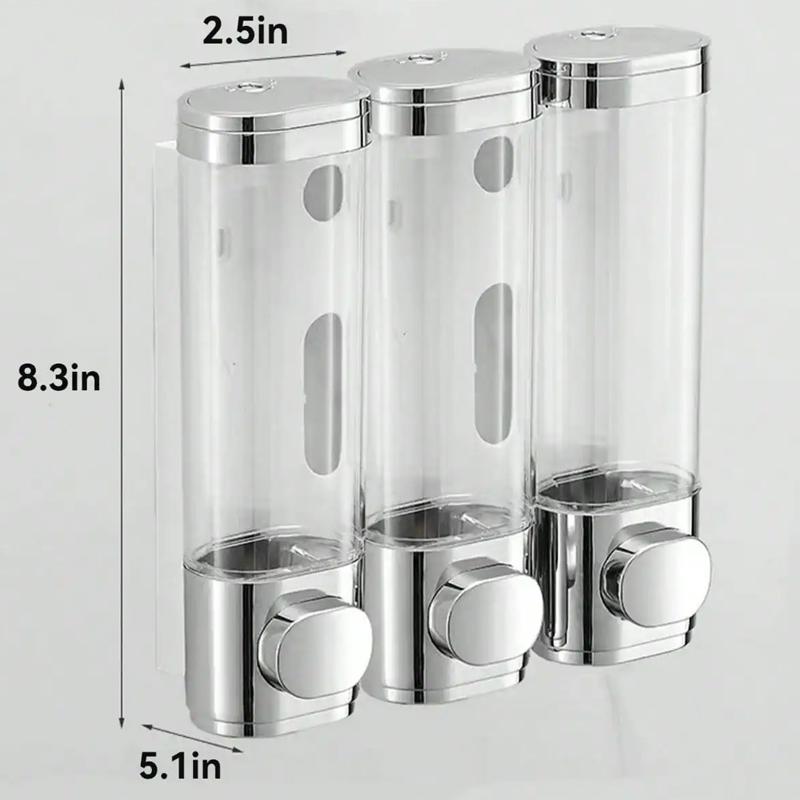 1pcs Non Punching Wall Mounted Soap Dispenser Bathroom Shampoo Conditioner Shower Pump Hand Pressed Hand Soap Dispenser