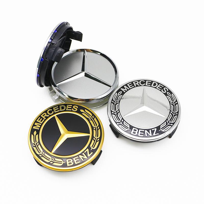 Hub Cap 4Pcs 60mm 75mm Car Wheel Center Logo Hub Cap 56mm ABS For Mercedes-Benz W211 W205 W213 W203 C218 A207 CLA Automotive Accessories
