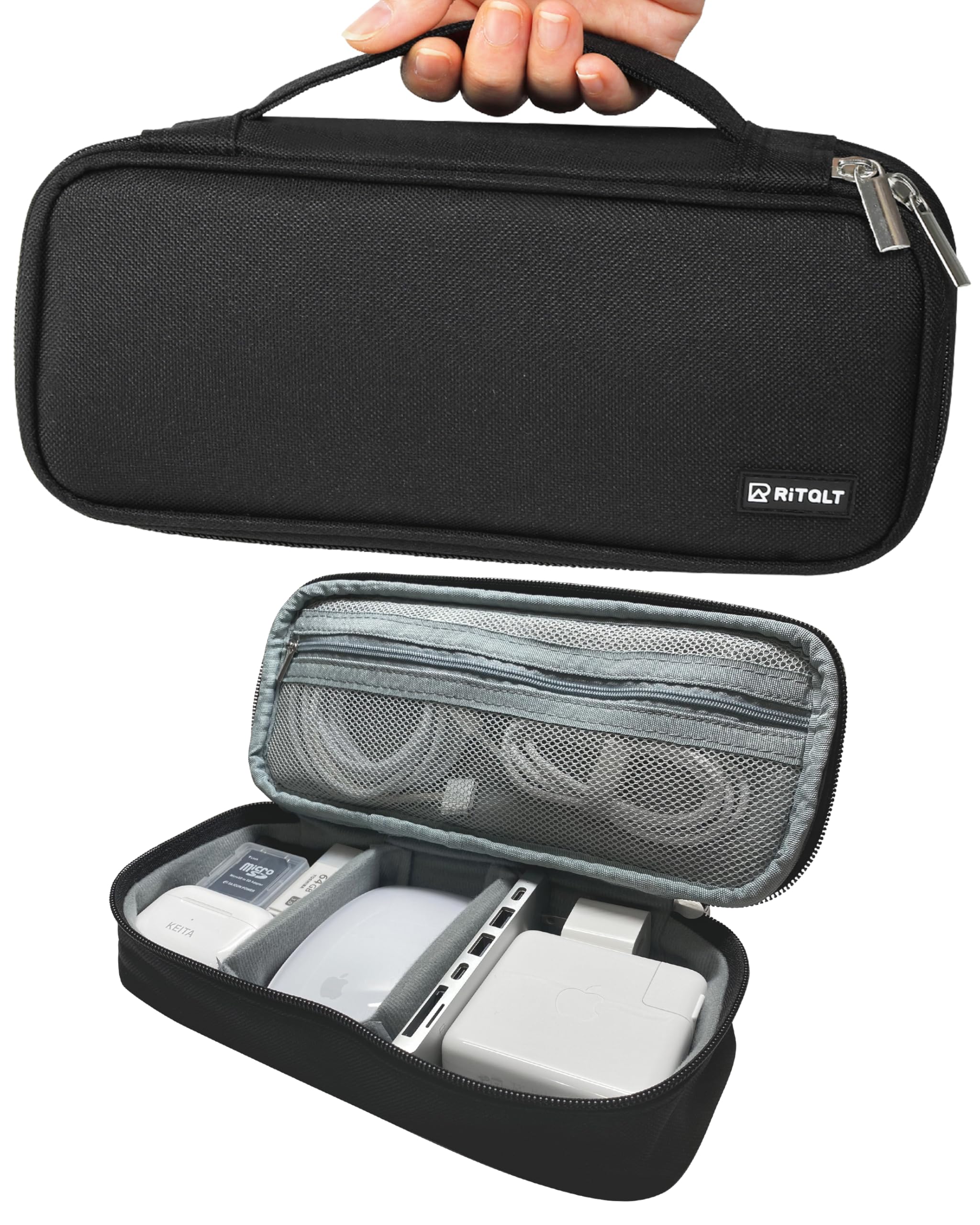 

RITALT Gadget Small Gadget Travel Pouch for Small Perfect for Business and Work Pouch, Case, Items, Travel, Trips, (Black) чёрный