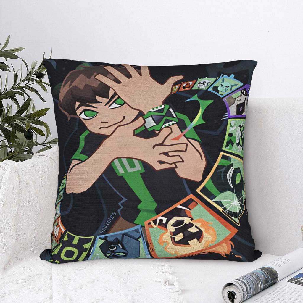 Pillow Case Ben 10 Cartoon Soft Pillow Cover For Sofa Couch Bed Living Room Kawaii Pillowcases