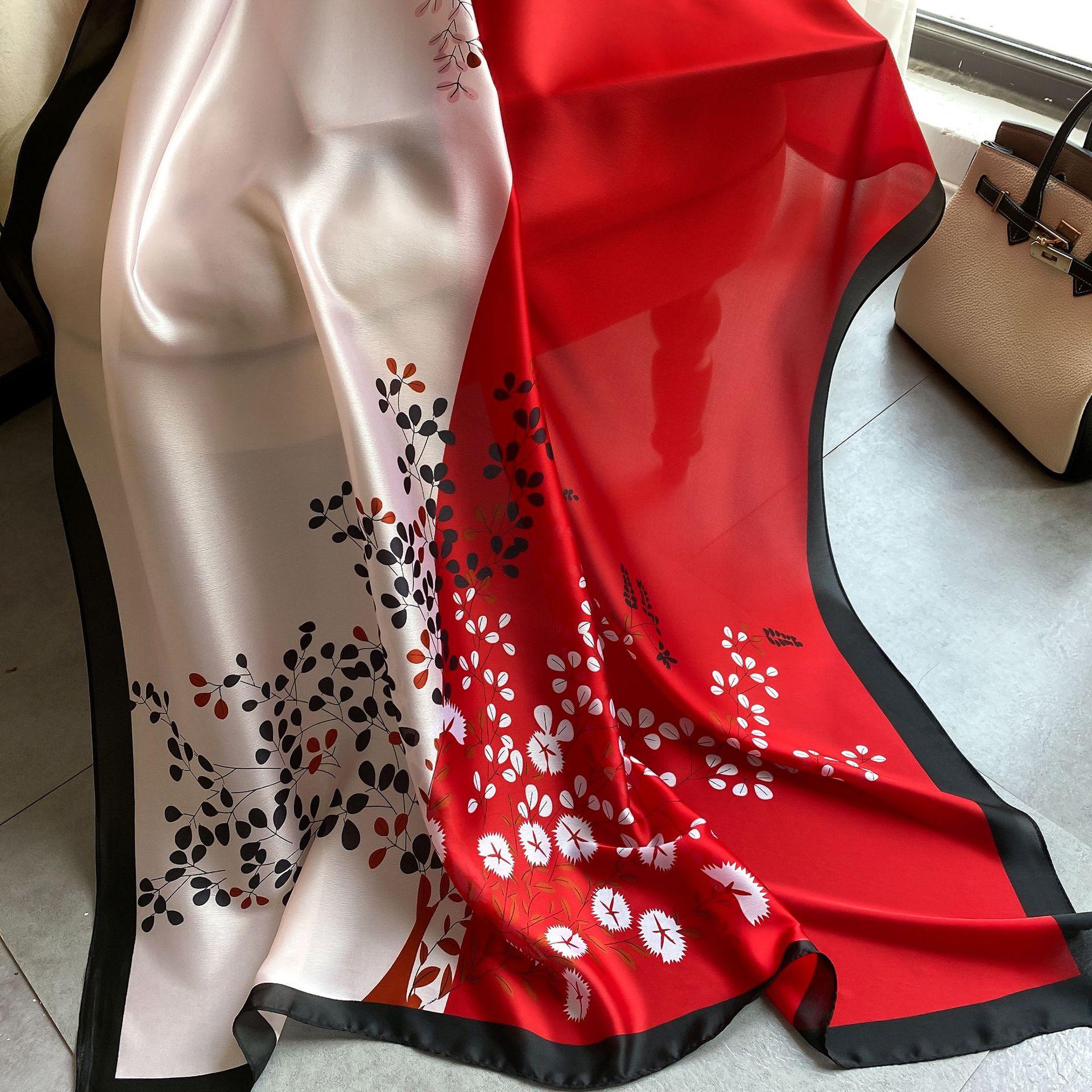 

Високоякісні розкішні шовкові шарфи пов язка на голову Шарфи шийний шарф для жінок ланцюжок шовковий шарф жіноча декоративна хустка 180-90cm