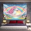 "Majestic Unicorn with Rainbow Scene" Pattern Wall Hanging Tapestry Decorative Tapestry Home Decor for Bedroom and Living Room