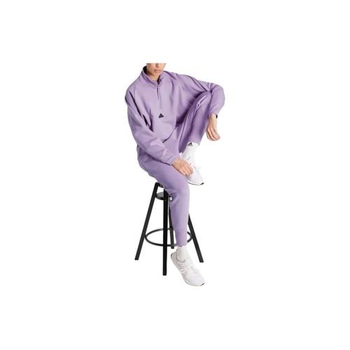 adidas Solid Color Slim Fit Short Zip-Up Long Sleeve Jacket for Women, Purple