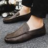 Soft Flat Leather Shoes for Men Round Toe Moccasin Black Loafers Man Casual Shoe Fashion 2025 Footwear Offer Designer Legitimate