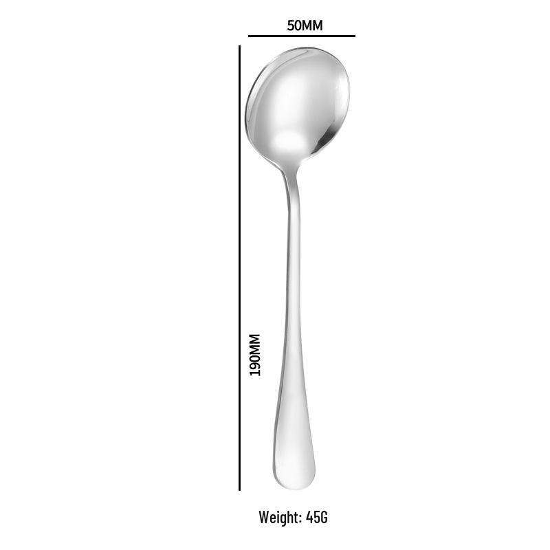 1010 Stainless Steel Western Cutlery Set: Steak Knife, Fork, Spoon, Dessert Spoon, Serving Fork, and Ice Spoon.