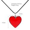 Red Heart Pendant Necklace For Women Girls Glass Crystal Necklace Black Leather Rope Chain Necklaces Y2k Jewelry Friends Gift