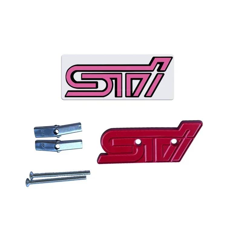 3D Metal STI Logo Emblem Car Front Grille Logo Badge Sticker Styling for Subaru Legacy Impreza XV BRZ Forester WRX Levorg Ascent bb1
