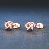 Cute Love Twist Stud Earrings Rose Gold Silver Jewelry For Women Gift Knot Post Earring HotSale E103