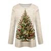 Dammode Casual Långärmad Jultryckt Rundhalsad Topp