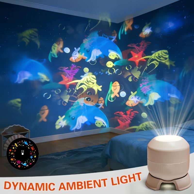 Snowflake/Starry Ocean Projection Night Light 161° Rotating Dynamic Christmas Projector Lamp Festival Gift Christmas Decorative