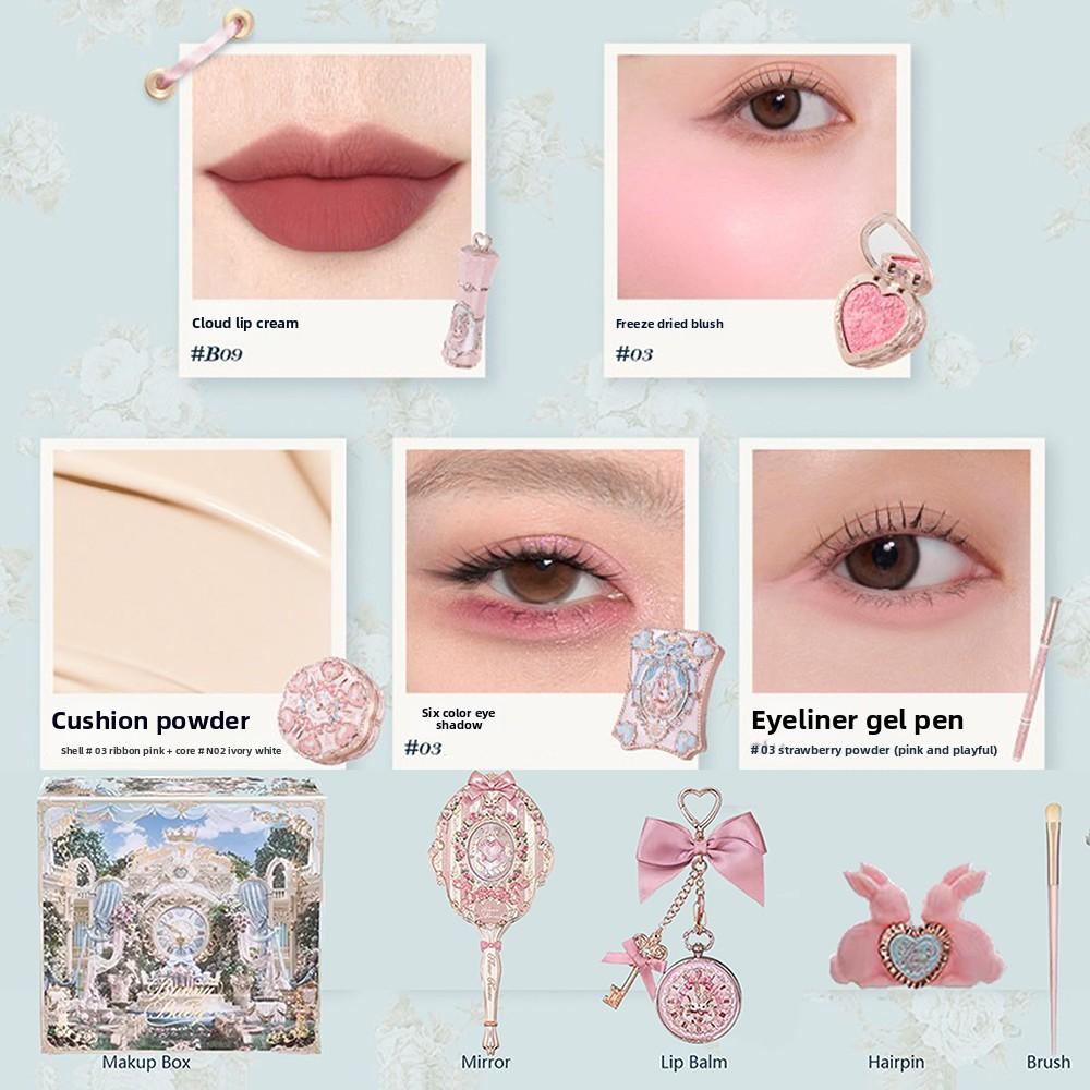 Flower Knows Garden Collection Lip Cream Blusher Air Cushion CC Cream Liquid Foundation Fruity Perfume Makeup Gift Box 10pcs