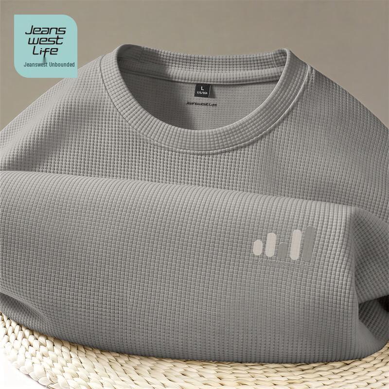 T-shirt a maniche corte in maglia waffle da uomo JEANSWEST LIFE