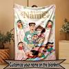 Custom Name Personalized Crayon Shin Chan Print Blanket, Home Decor, Bedroom, Sofa, Camping, Couch, Gifts for Birthday Christmas