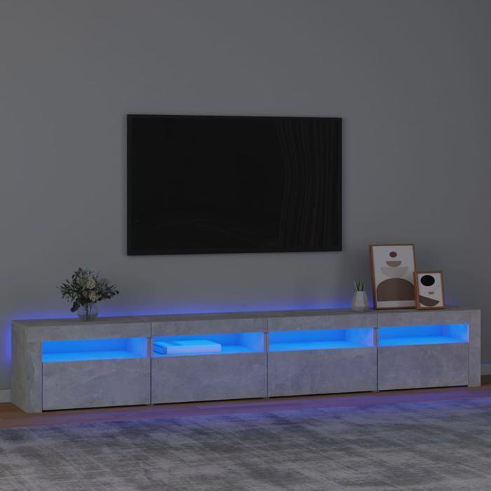 VidaXL Meuble TV avec Lumières LED Centre de Divertissement Rangement Meuble Média Meuble de Salon Salle de Séjour Maison 3152765