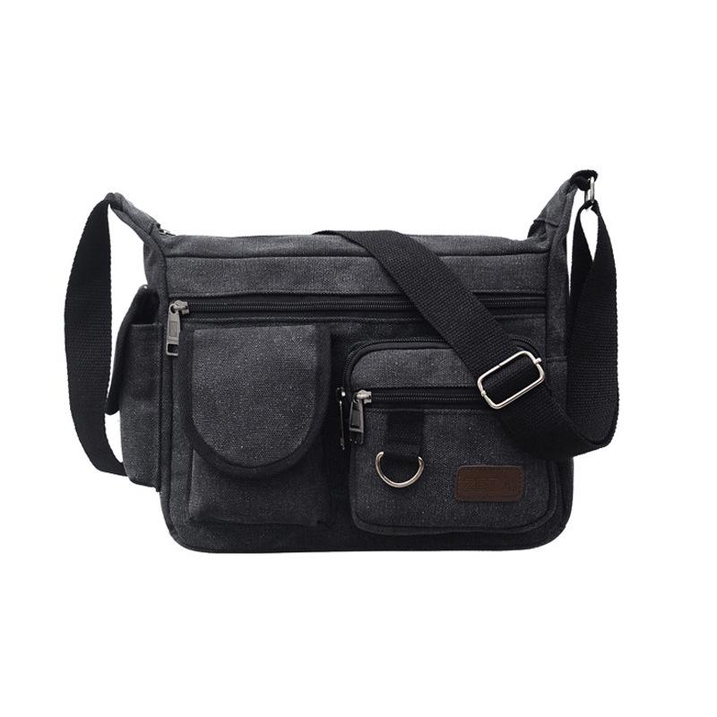 High-End Men's Retro Canvas Messenger Backpack & Shoulder Sports Bag