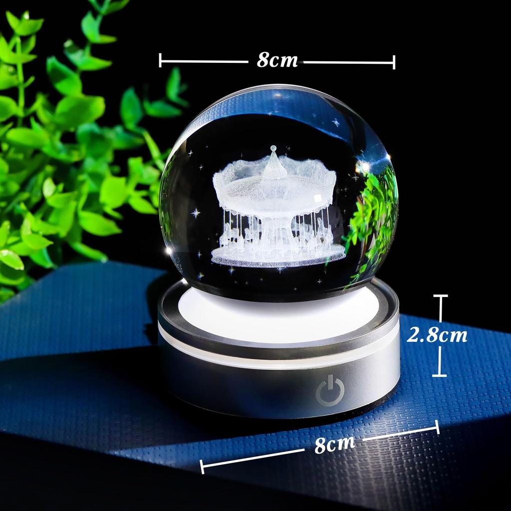 Kertari K9 Crystal Ball Merry-Go-Round 3D Snow Globe - Birthday Gift for Men, Girls, Women - Popular [Authentic] Cute Decor, Interior Decor, Stylish O