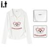 :CHOCOOLATEit Women's Puppy Print Polo Long-Sleeve T-Shirt
