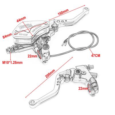22mm Motorcycle Brake Clutch Pump Master Cylinder Handles Lever Handlebar Hydraulic Clutch Accessories For ATV Electric Moto