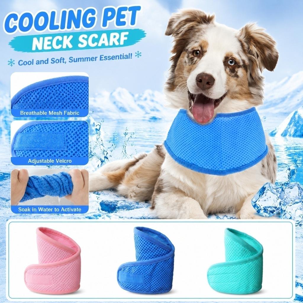 Koelnekband voor Honden en Katten Ademend Mesh Materiaal Verstelbare Sluiting Lichtgewicht Zomerse Koel Sjaal voor Huisdieren