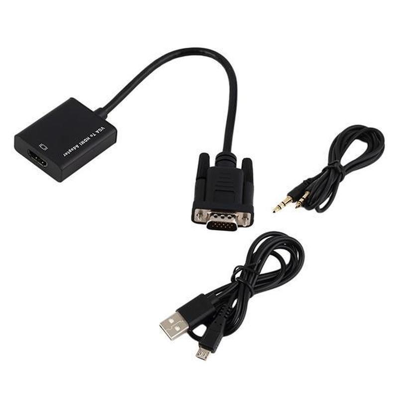 Full HD 1080P VGA To HDMI Audio Video Cable Adapter USB Female ...