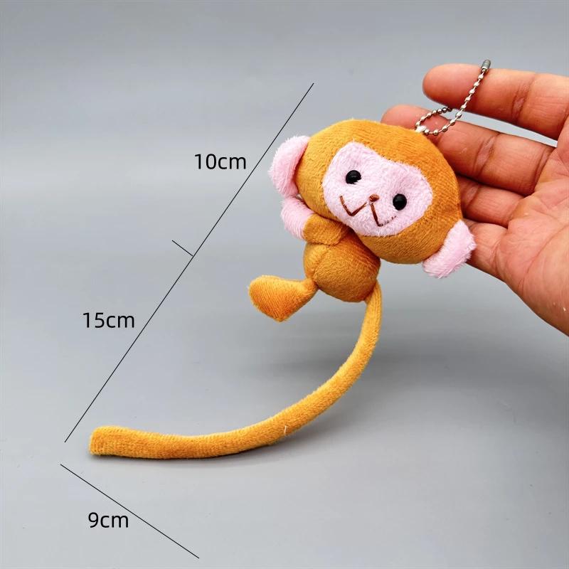 Cartoon Long Tailed Monkey Doll Key Chain Pendant DIY Plush Toy Doll Keychain Backpack Pendant Accessories Gift for Children