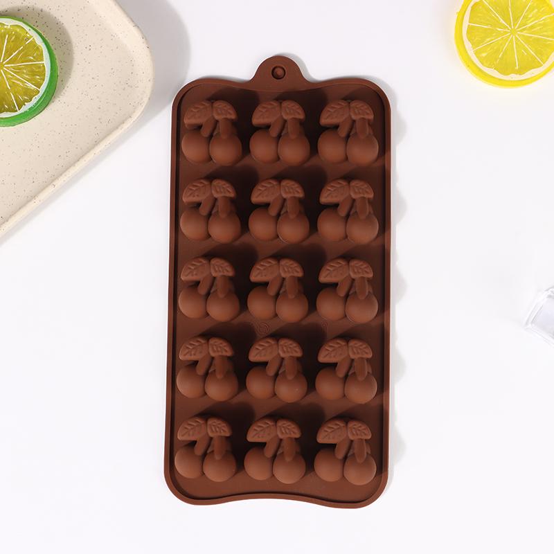 15 Cavity Cherry Shaped Silicone Mould Diy Cake Baking Tool Fondant Berry Collection Chocolate Mold Cupcake Topper Decor Mould
