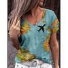 Summer Printed Trend Short Sleeved Fashion T-shirt Loose Women's Top