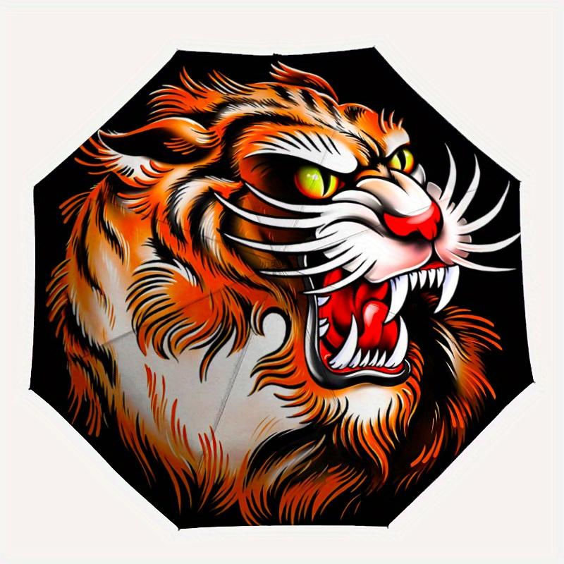 

1pc Tiger Head Automatic Opening/closing Umbrella with Auto Open/Close, Windproof, Foldable Sunshade yy250811181