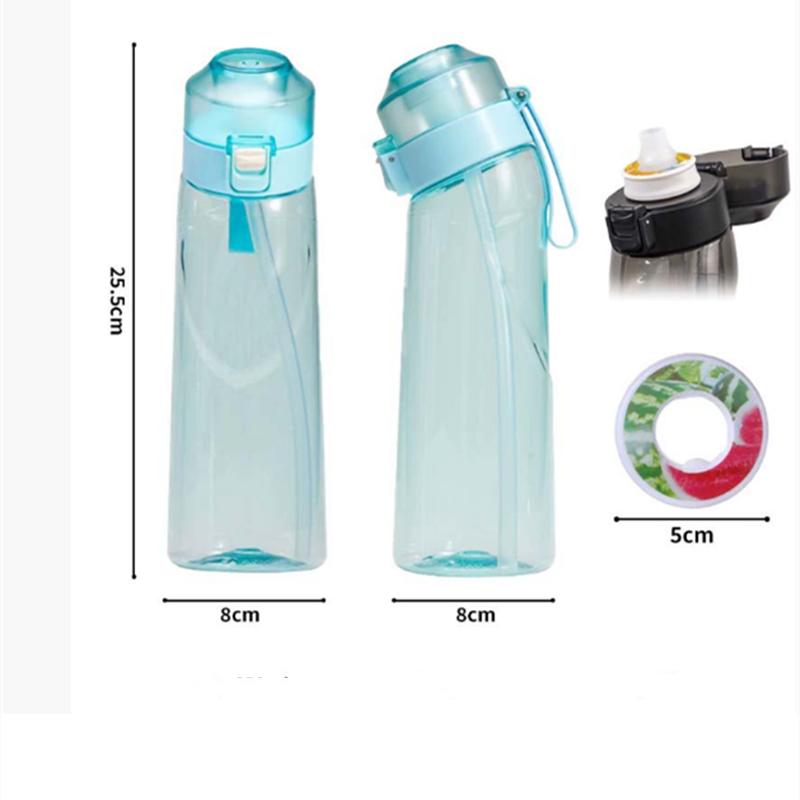 1pc Air Water Bottle With 7pc Random Flavor Pods Portable Transparent With Straw Leak Proof Suitable for Outdoor Sports