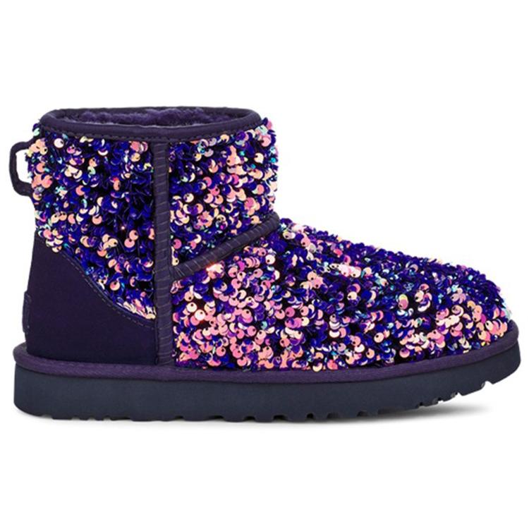 UGG CLASSIC MINI PU Thermal Abrasion Resistant Slip Resistant Short Mid Calf Snow Boots Women's Black Blue Purple 1112515-MDL