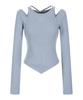LALAFOX Shoulder Slit Halterneck T-Shirt Skyblue Shoulder Slit T-Shirt Bq4Cl007