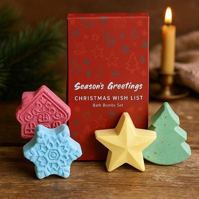 Badebomben-Geschenkset Weihnachten 4er-Pack