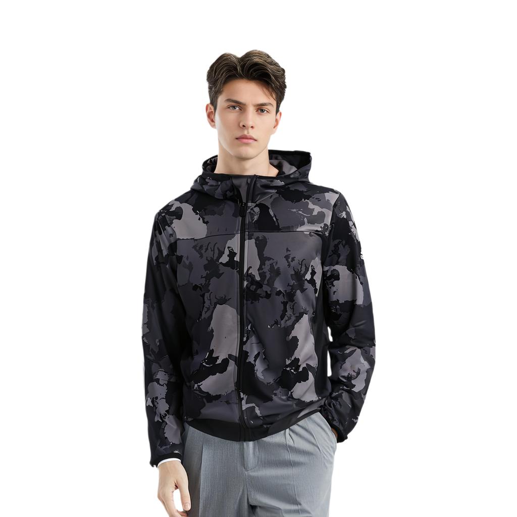 adidas Con Camo Hoodie Jacket Men's Gray GC8266