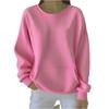 Women's Loose Comfortable Casual And Fashionable Round Neck Solid Color Long Sleeved Sweatshirt
