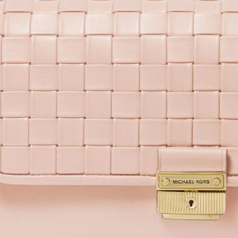 Michael Kors Bradshaw Chain Woven Solid Logo Flap Leather Shoulder Bag Women Shoulder Bag Pink 30S1G2BL1T-SOFT-PINK