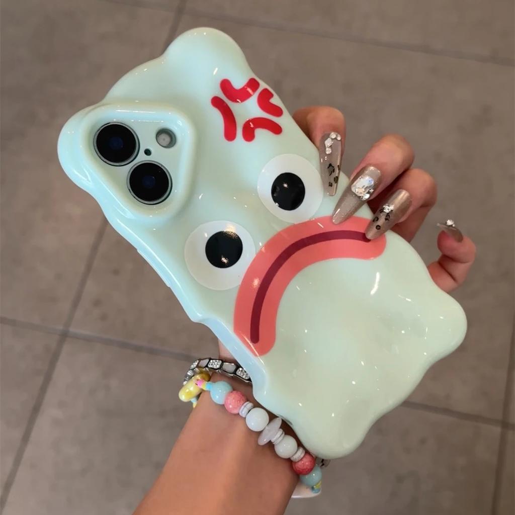 Fun and funny expressions apply to Apple iPhone16/17Pro mobile phone case 14 wavy clouds 15 fine holes 13 soft