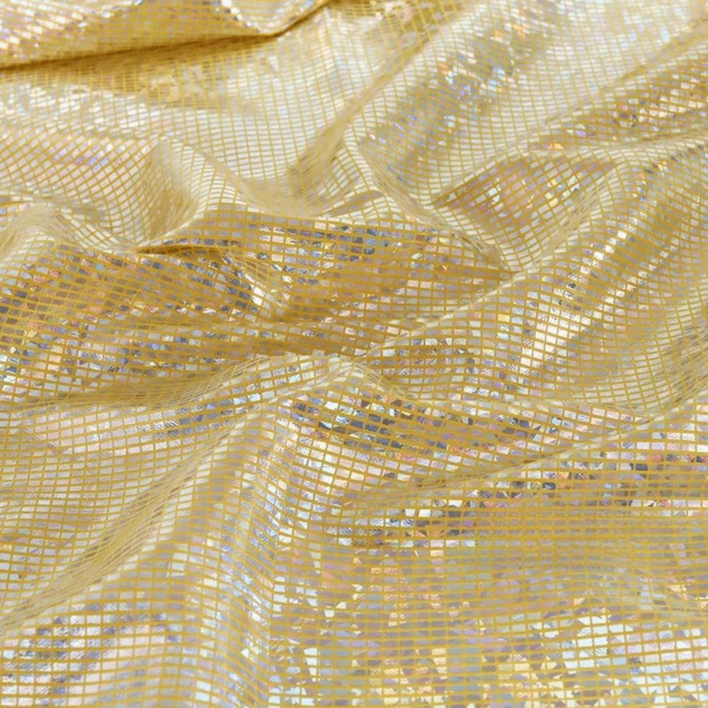 DIY 100x150cm Metallic Gold Foil Fabric Laser Colorful Sewing Material Shining Apparel Cloth Stage Performance Clothing