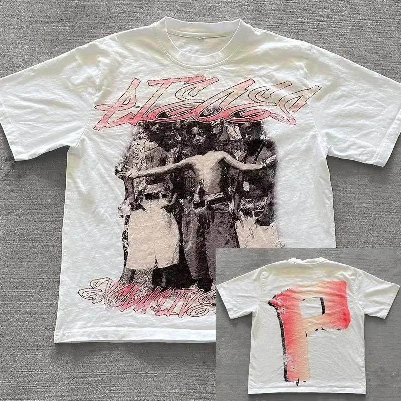 2026 American Retro Letter Print Oversized T Shirt Y2K Streetwear Hip Hop Crew Neck Loose Casual Harajuku Fashion Street Goth Top