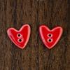 Handmade Small Ceramic Heart Buttons for DIY Brooch and Accessories