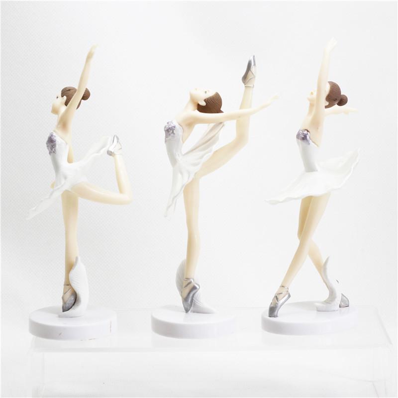 3 buc Statuie Balerina Ornament de birou Figurine Fata Dansatoare Artizanat Decor pentru casa Tort Aniversare Decoratie Printesa