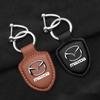 AAEW1 Llavero para Coche Soporte Escudo Cadena de Llavero de Cuero Colgante Regalos para 3 bk bl bj bn 323 Axela Atenza CX-3 CX-4 Accesorios