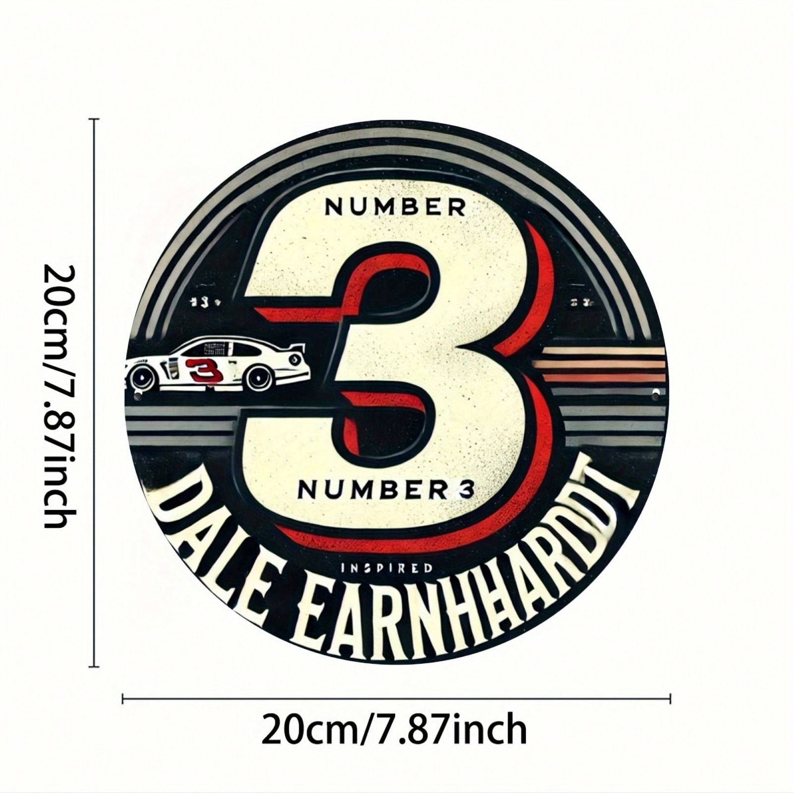 

Metal Sign Number 3 Vintage Round 8x8 Inch Iron Wall Art Home Bar Decor Windproof Waterproof різнокольоровий