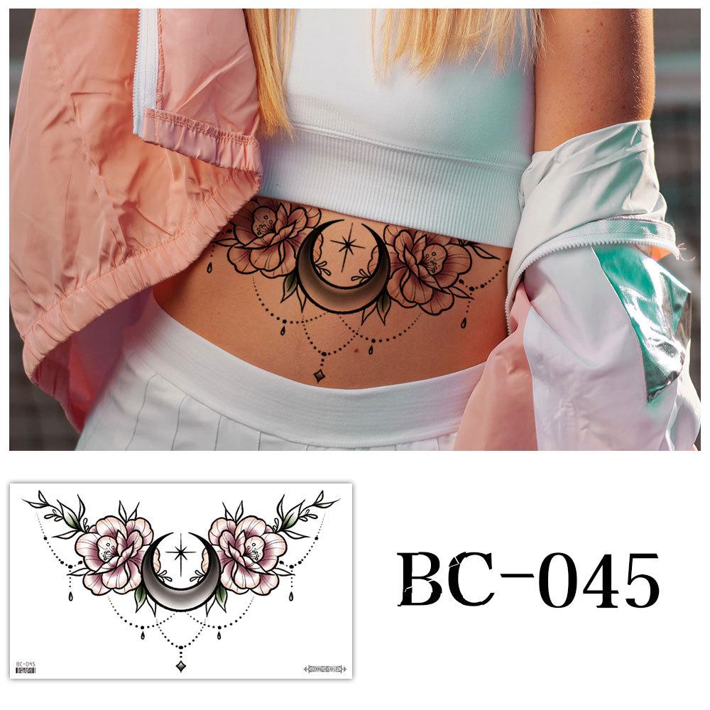 Waterproof Sexy Floral Tattoo Stickers for Chest & Clavicle