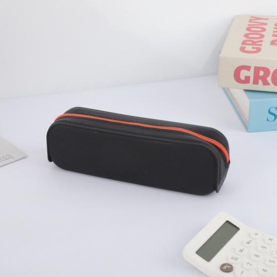 Silicone Pencil Case, Large Capacity Rectangle Pen Holder, Washable Cute Stationery Organizer for Office School
