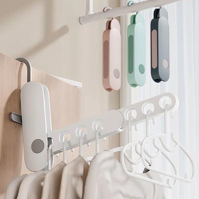 Outdoor Travel Portable Folding Clothes Hanger Portable Seven Hole Clothes Hanger Business Trip Hotel Clothes Hanger Divine Tool