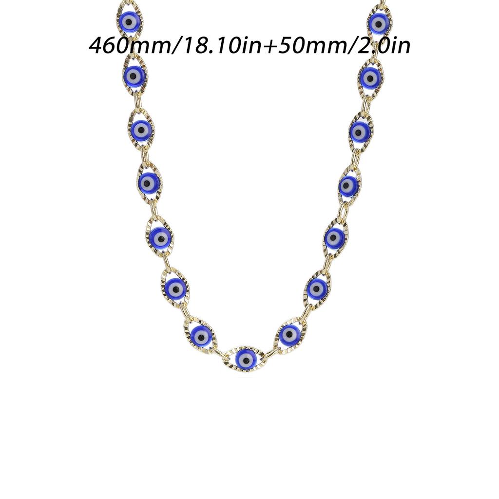Collana Blu Occhio di Allah Turco da Donna Moda Colore Oro Acciaio Inossidabile Collane Smalto Perline Gioielli Regalo