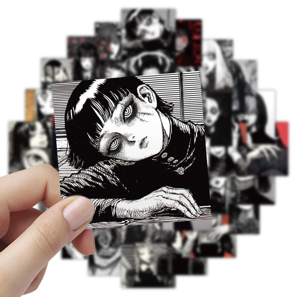 10/30/50pcs Thrilling Horror Girl Cartoon Stickers Anime Decals DIY Notebook Motorcycle Laptop Guitar Cool Graffiti Sticker Pack
