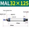 Mini Aluminum Alloy Pneumatic Cylinder - Round, Sizes 16/20/25/32/40 x 25/50/75/100/200
