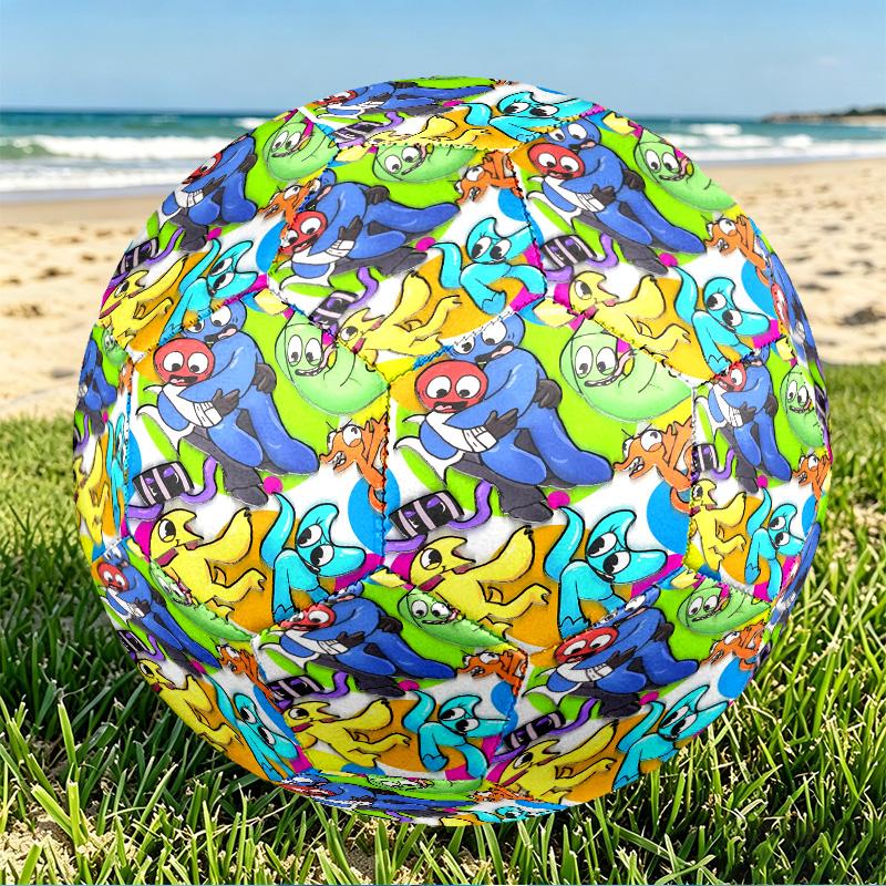 Game Rainbow Friends Print Size 5 Soccer Ball, PU Wear Resistant Football for Match Training and Daily Practice, Birthday Gift for Soccer Fans